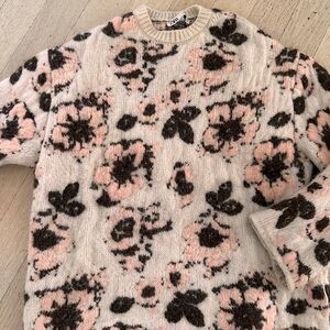 Zara oversized floral sweater